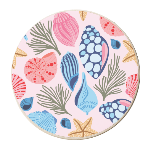 beach shells - personalised beer coaster by Mandy Kippax