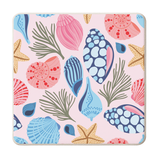 beach shells - personalised beer coaster by Mandy Kippax