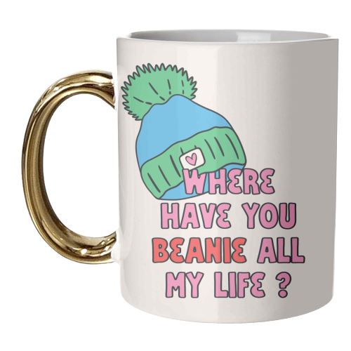 Beanie Love: Whimsical and cute design -  Love & Anniversary - unique mug by Lisa Wardle