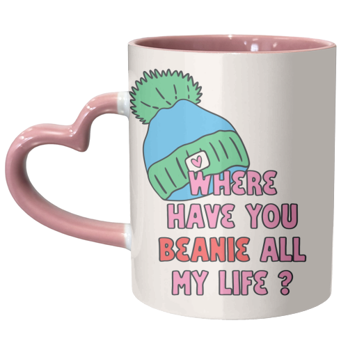 Beanie Love: Whimsical and cute design -  Love & Anniversary - unique mug by Lisa Wardle