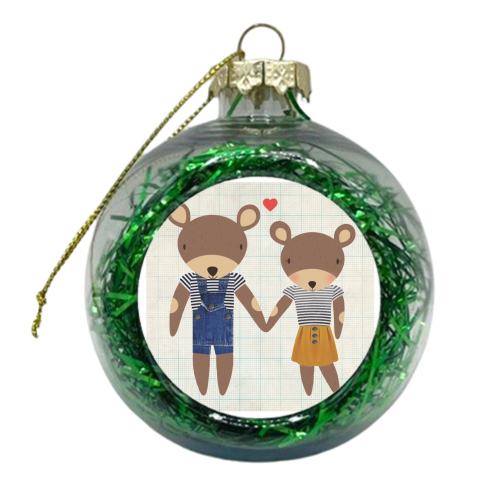 Bear Love - xmas bauble by Faye Gollaglee