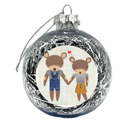 Bear Love - xmas bauble by Faye Gollaglee