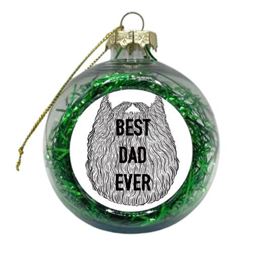 Beardy Best Dad Ever - xmas bauble by Adam Regester
