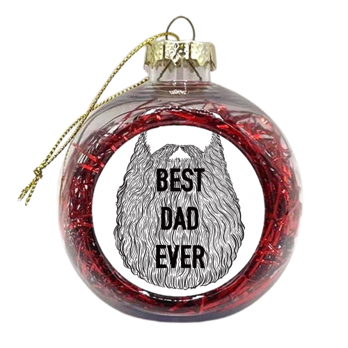 Beardy Best Dad Ever - xmas bauble by Adam Regester