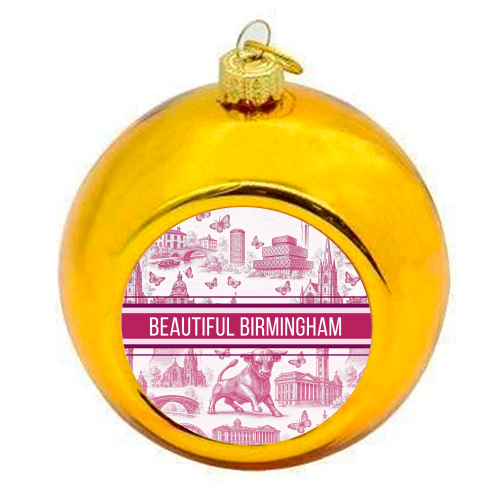 Beautiful Birmingham - colourful christmas bauble by Lilly Rose