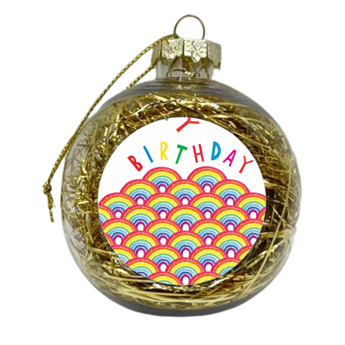 Beautiful birthday rainbows - xmas bauble by Dominic Early
