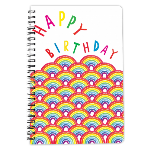 Beautiful birthday rainbows - personalised A4, A5, A6 notebook by Dominic Early