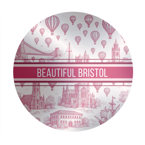 Beautiful Bristol - Circle Sticker by Lilly Rose