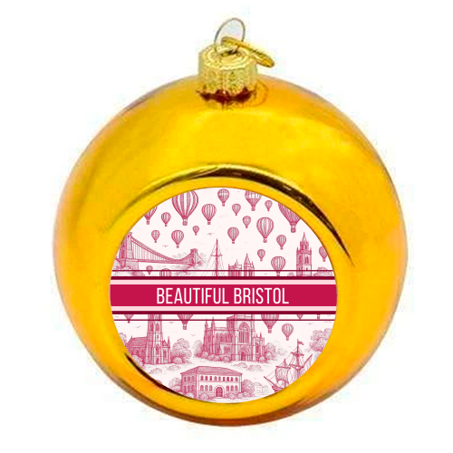 Beautiful Bristol - colourful christmas bauble by Lilly Rose