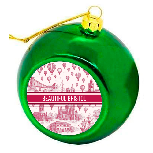 Beautiful Bristol - colourful christmas bauble by Lilly Rose