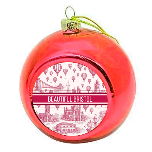 Beautiful Bristol - colourful christmas bauble by Lilly Rose