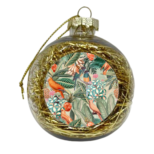 Beautiful flower and animal jungle - xmas bauble by Uta Naumann