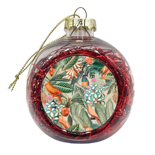 Beautiful flower and animal jungle - xmas bauble by Uta Naumann