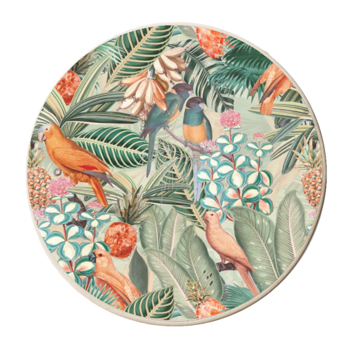 Beautiful flower and animal jungle - personalised beer coaster by Uta Naumann