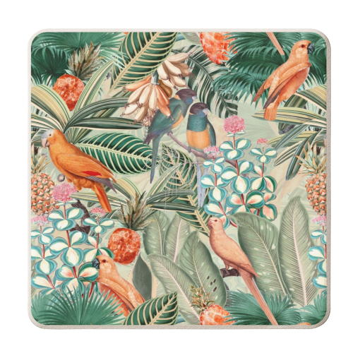 Beautiful flower and animal jungle - personalised beer coaster by Uta Naumann