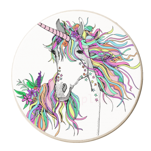 Beautiful Unicorn - personalised beer coaster by Casey Rogers