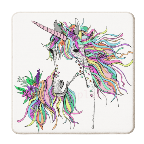 Beautiful Unicorn - personalised beer coaster by Casey Rogers