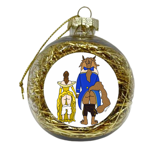 Beauty and the Beast Butts - xmas bauble by Notsniw Art