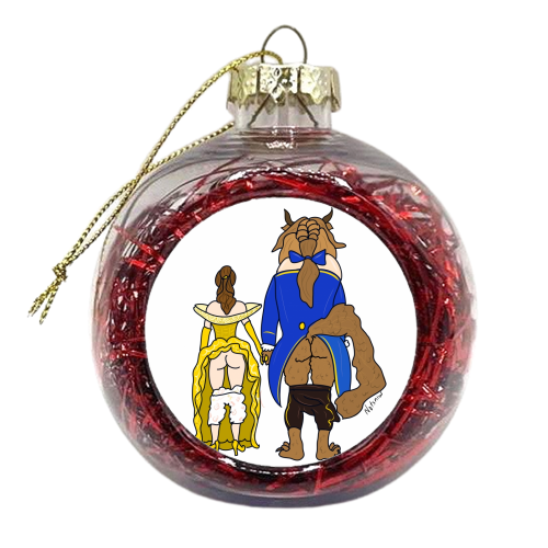 Beauty and the Beast Butts - xmas bauble by Notsniw Art