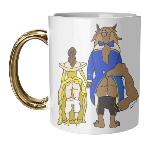 Beauty and the Beast Butts - unique mug by Notsniw Art