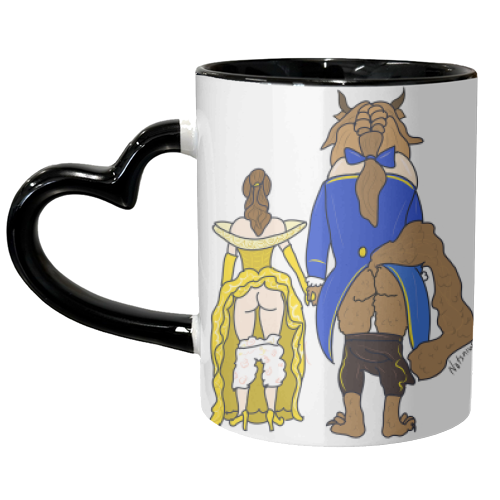 Beauty and the Beast Butts - unique mug by Notsniw Art