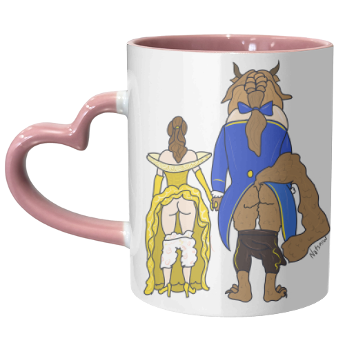 Beauty and the Beast Butts - unique mug by Notsniw Art