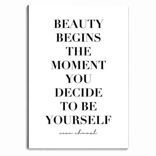 Beauty Begins the Moment You Decide to Be Yourself. -Coco Chanel Quote - personalised A4, A5, A6 notebook by Toni Scott