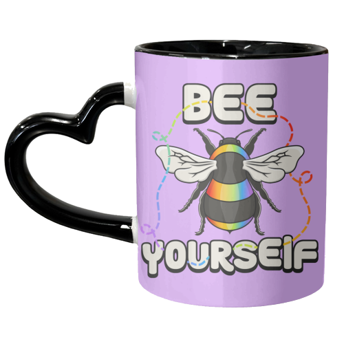 Bee Yourself - Pride Bee - unique mug by Amy Farmer