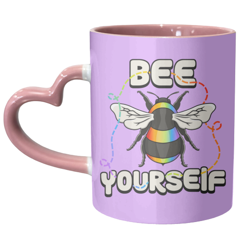 Bee Yourself - Pride Bee - unique mug by Amy Farmer
