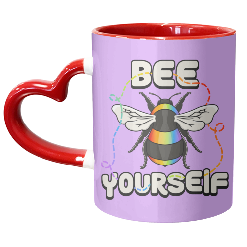 Bee Yourself - Pride Bee - unique mug by Amy Farmer