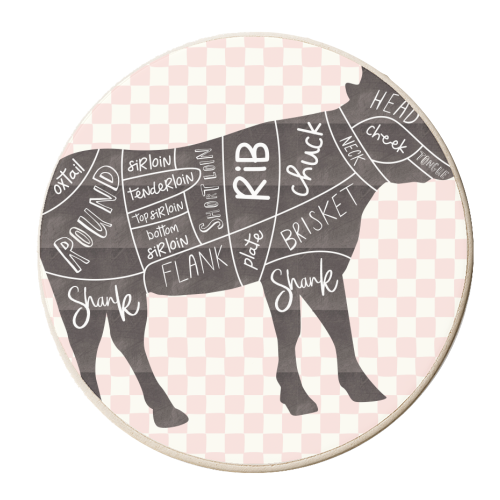 Beef Cuts - personalised beer coaster by The Boy and the Bear