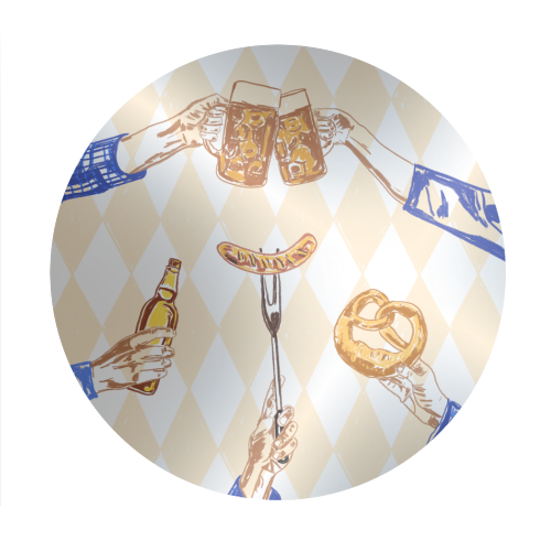 Beer Festival Vintage Illustration - Circle Sticker by EZbie