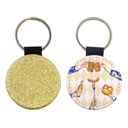 Beer Festival Vintage Illustration - keyring by EZbie