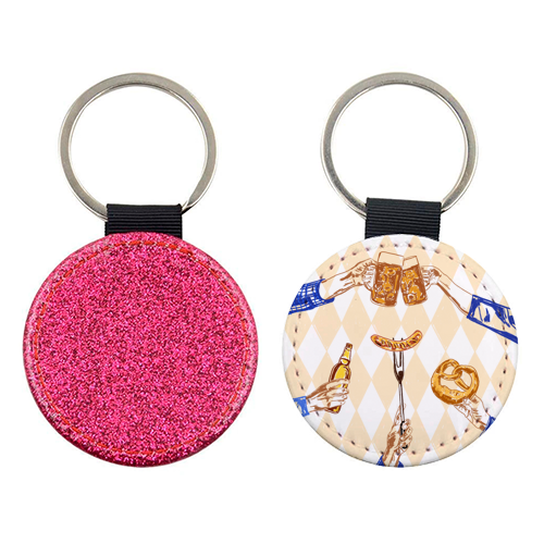 Beer Festival Vintage Illustration - keyring by EZbie