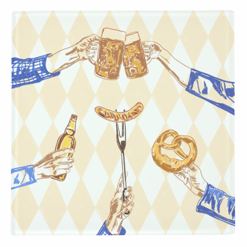 Beer Festival Vintage Illustration - personalised beer coaster by EZbie