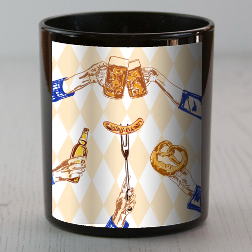 Beer Festival Vintage Illustration - scented candle by EZbie