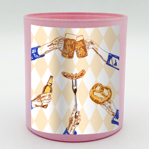 Beer Festival Vintage Illustration - scented candle by EZbie