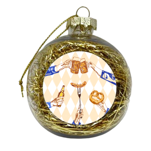 Beer Festival Vintage Illustration - xmas bauble by EZbie