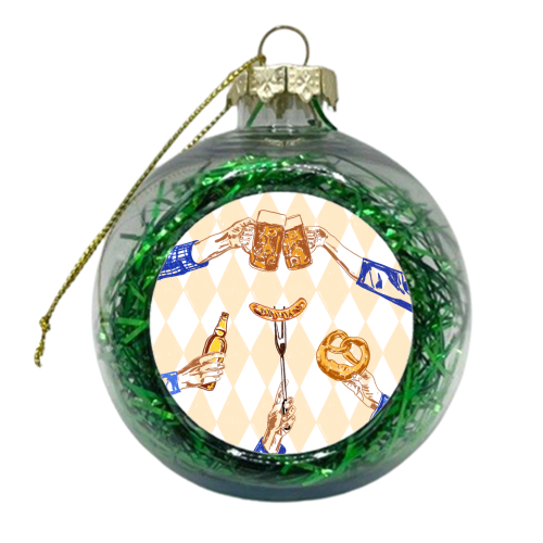 Beer Festival Vintage Illustration - xmas bauble by EZbie
