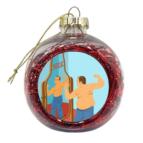 beer mirror - xmas bauble by John Holcroft