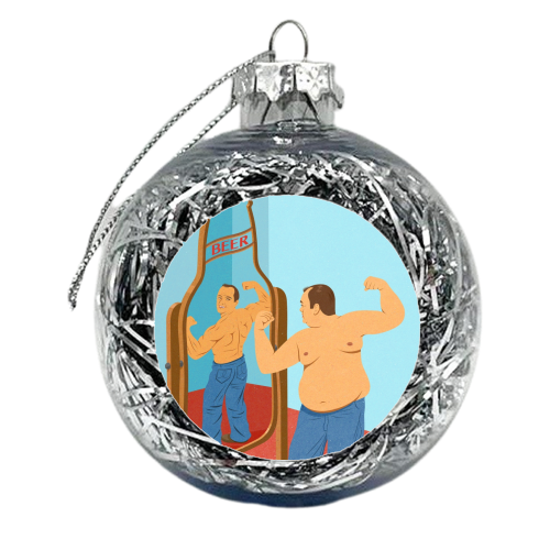 beer mirror - xmas bauble by John Holcroft