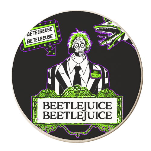 Beetlejuice Beetlejuice - personalised beer coaster by Niomi Fogden