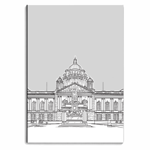Belfast City Hall ( Grey Background Version) - personalised A4, A5, A6 notebook by Adam Regester