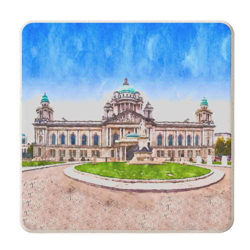 Belfast City Hall Watercolour - personalised beer coaster by AP