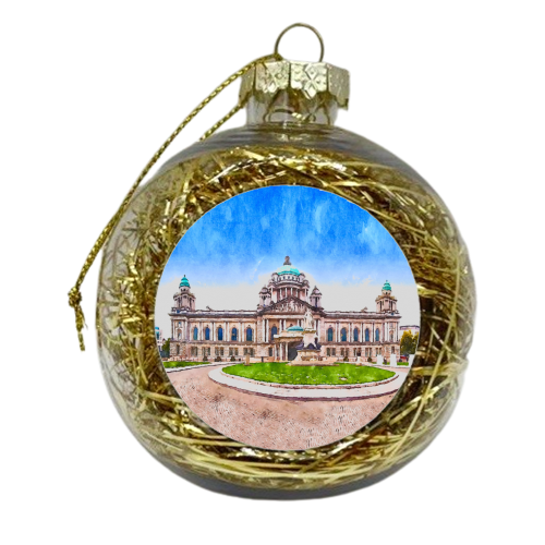 Belfast City Hall Watercolour - xmas bauble by AP