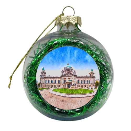Belfast City Hall Watercolour - xmas bauble by AP
