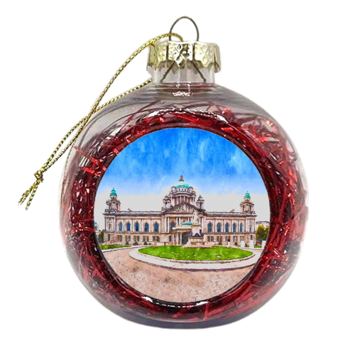Belfast City Hall Watercolour - xmas bauble by AP