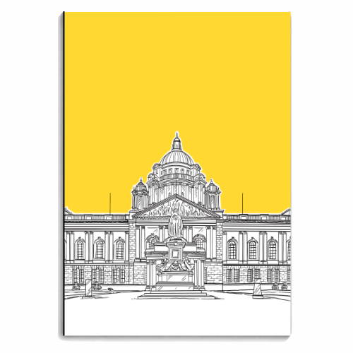 Belfast City Hall ( Yellow Colour Pop) - personalised A4, A5, A6 notebook by Adam Regester