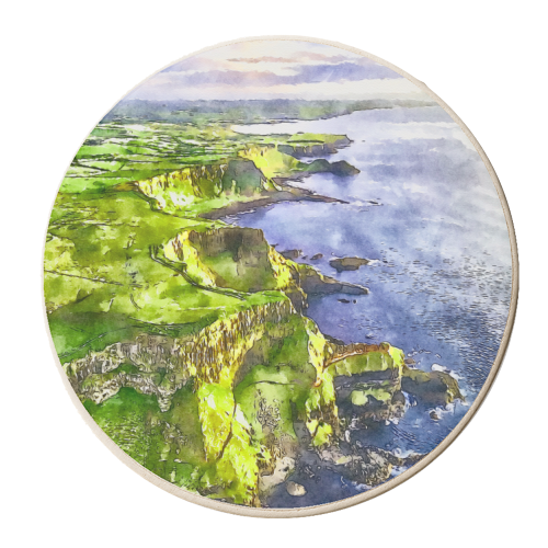Belfast Cliffs - personalised beer coaster by AP