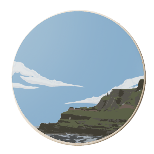 Belfast Cliffs - personalised beer coaster by Blythe Hawkins